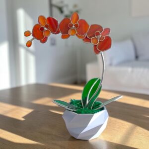 Üveg orchidea virág – Őszi asztaldísz