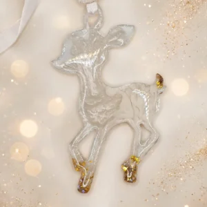 LUMIÈRE PEARL – 5 darabos kézműves karácsonyfadísz szett díszdobozban