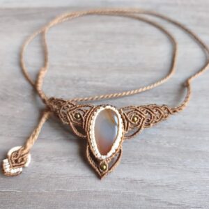 Völvák szeme – boho stílusú maramé ásvány nyaklánc