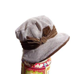 ÉVA – Design szövet kalap / női / őszi-téli /barnás beige – őzbarna kombinált