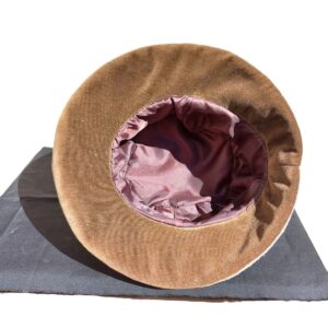 ÉVA – Design szövet kalap / női / őszi-téli /barnás beige – őzbarna kombinált
