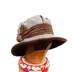 ÉVA – Design szövet kalap / női / őszi-téli /barnás beige – őzbarna kombinált