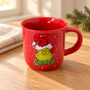 Piros Grinch karácsonyi bögre