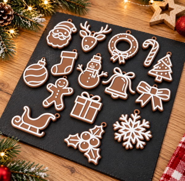 🎄 3D nyomtatott mézeskalács hatású karácsonyfadíszek 🤎✨