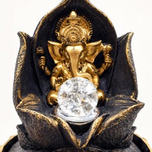 Ganesh Lotus Gold beltéri szökőkút, 29 cm