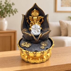 Ganesh Lotus Gold beltéri szökőkút, 29 cm