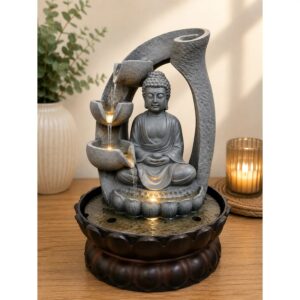 Buddha asztali szökőkút modern íves vízfolyással