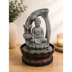 Buddha asztali szökőkút modern íves vízfolyással