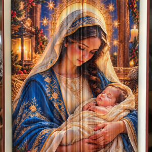 „Madonna gyermekével” Fotócsíkos Könyvszobor sablon