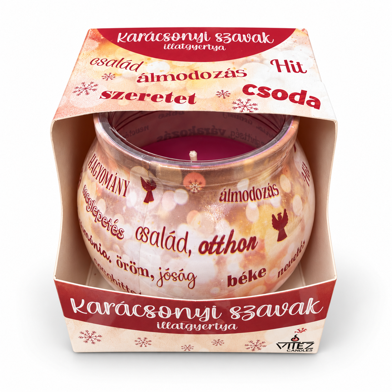 Vitéz Candles Karácsonyi szavak illatgyertya üvegben