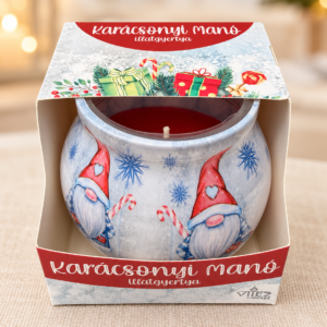 Vitéz Candles Karácsonyi manó illatgyertya üvegben