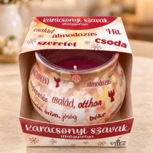 Vitéz Candles Karácsonyi szavak illatgyertya üvegben
