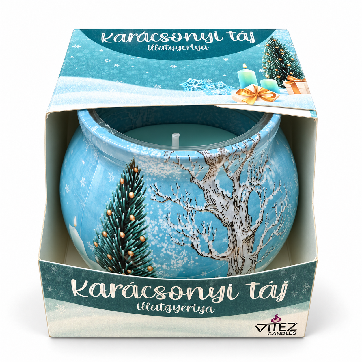 Vitéz Candles Karácsonyi táj illatgyertya üvegben