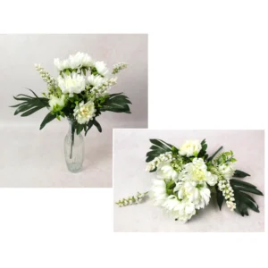 Örök krizantémcsokor kiegészítőkkel, 40 cm – 12 virág