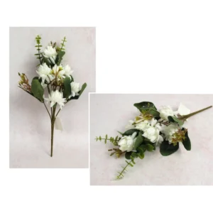 Örök krizantémcsokor kiegészítőkkel, 33 cm