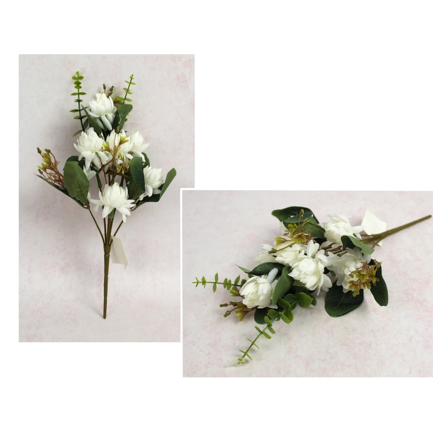 Örök krizantémcsokor kiegészítőkkel, 33 cm
