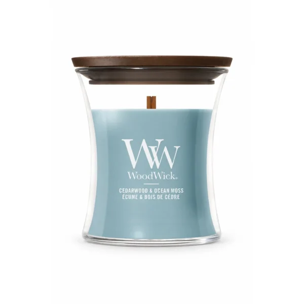 WoodWick Cedarwood & Ocean Moss Mini illatgyertya 85 g