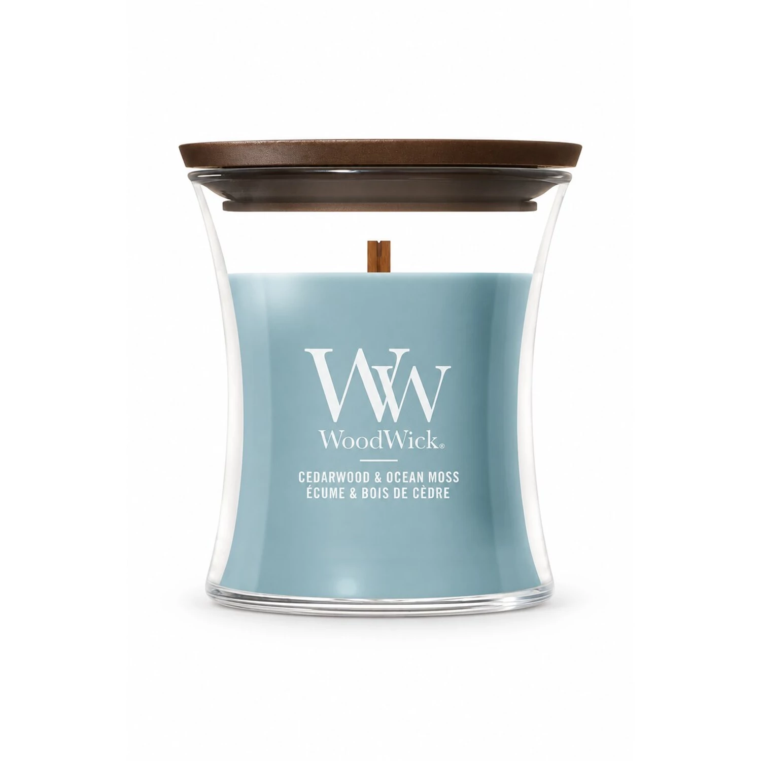 WoodWick Cedarwood & Ocean Moss Mini illatgyertya 85 g