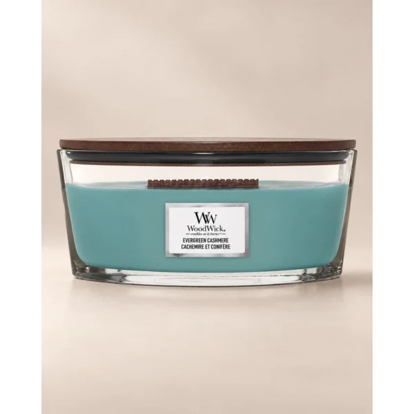 WoodWick Evergreen Cashmere Ellipse illatgyertya 453 g