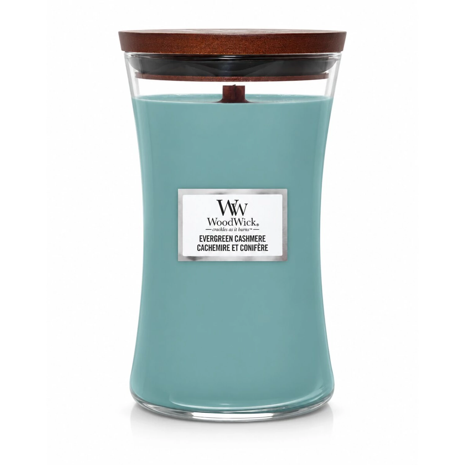 WoodWick Evergreen Cashmere nagy illatgyertya 609 g