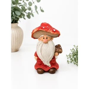 Gombakalapos szakállas manó – piros