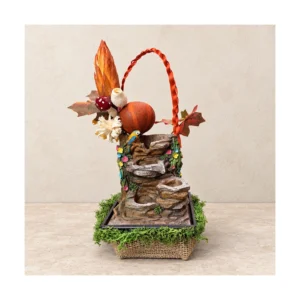 Őszi papagájos beltéri szökőkút – 35 × 15 cm