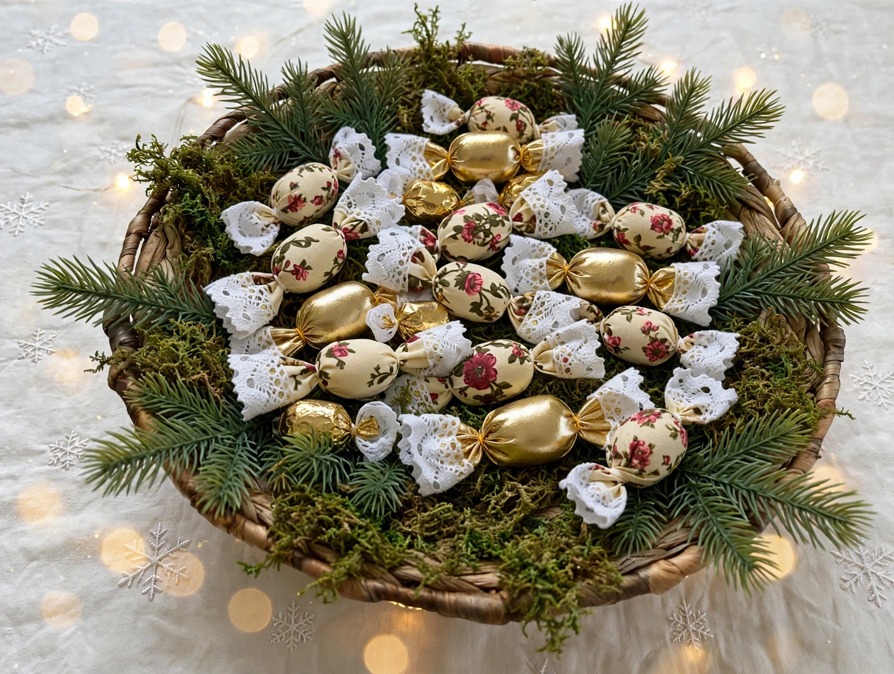 🎄 KARÁCSONYI AJÁNDÉKKOSÁR – TARTÓS, NEM SZÁRAD EL 🎄