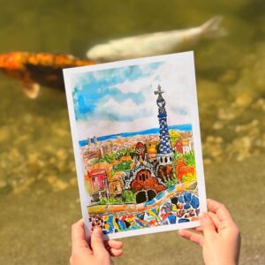 Kilátás a Güell Parkból – A5 print / digitális nyomat