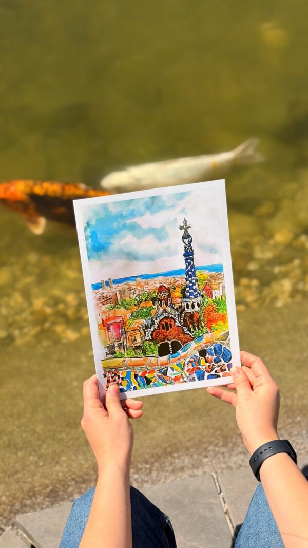 Kilátás a Güell Parkból – A5 print / digitális nyomat