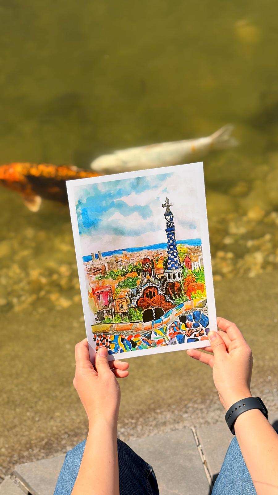 Kilátás a Güell Parkból – A5 print / digitális nyomat