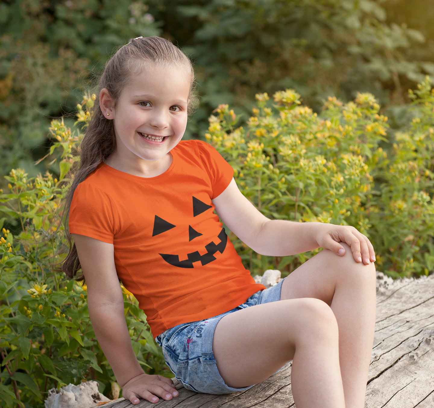 Jack o’ Lantern Halloween – környakú gyerek pamut póló