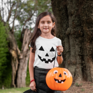 Jack o’ Lantern Halloween – környakú gyerek pamut póló