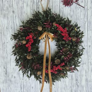 Örökzöld elegancia koszorú 33 cm Ősz-tél