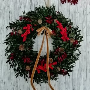 Örökzöld elegancia koszorú 33 cm Ősz-tél